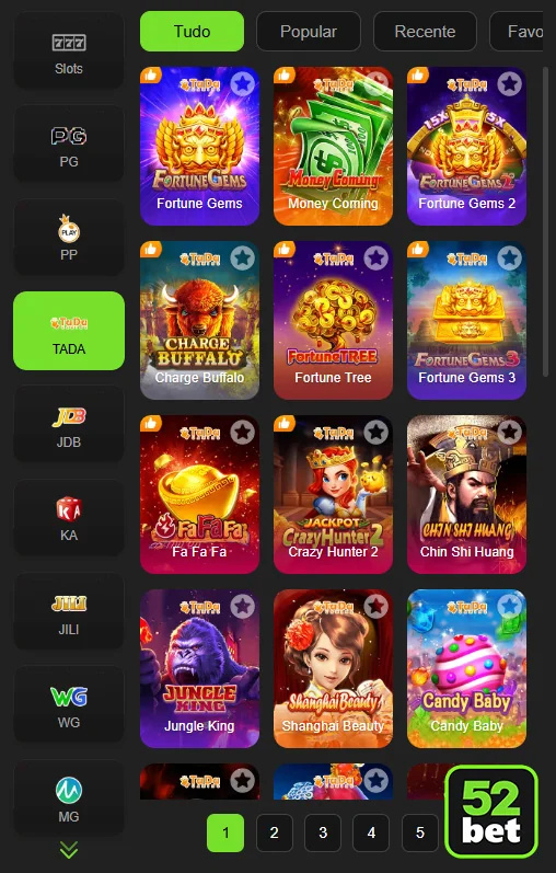 Usuário acessando 52bet.com em smartphone